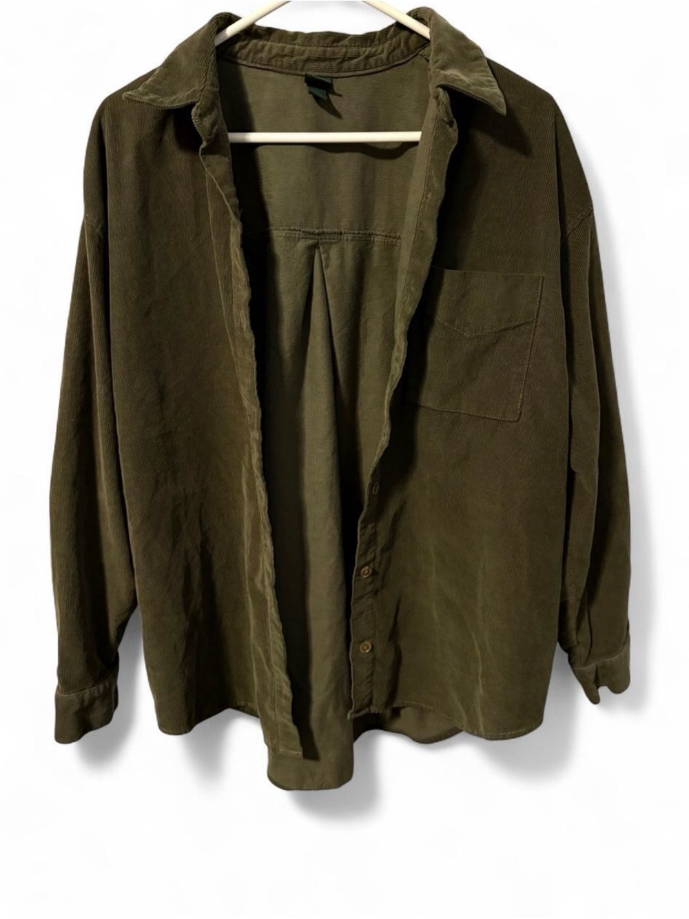 Wild Fable Olive Corduroy Oversized Long Sleeve Button Down L